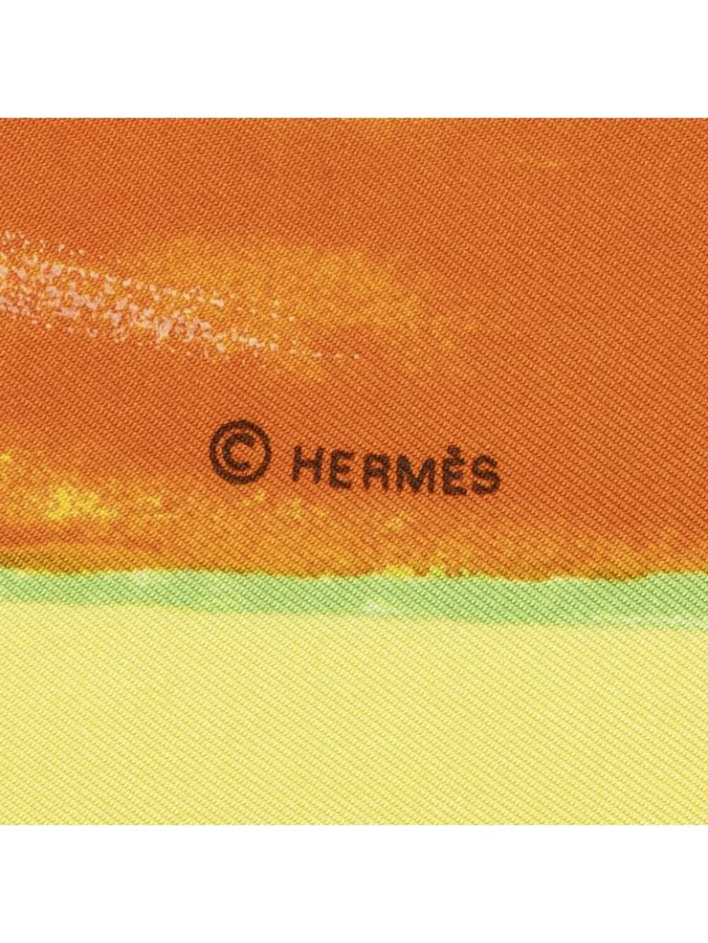 Hermes Scarf Yellow Green Orange Silk